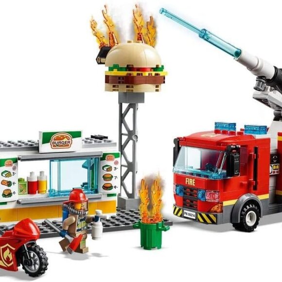 LEGO City Burger Bar Fire Rescue 60214 Building Kit (327 Piece)  New Sealed - Picture 4 of 5